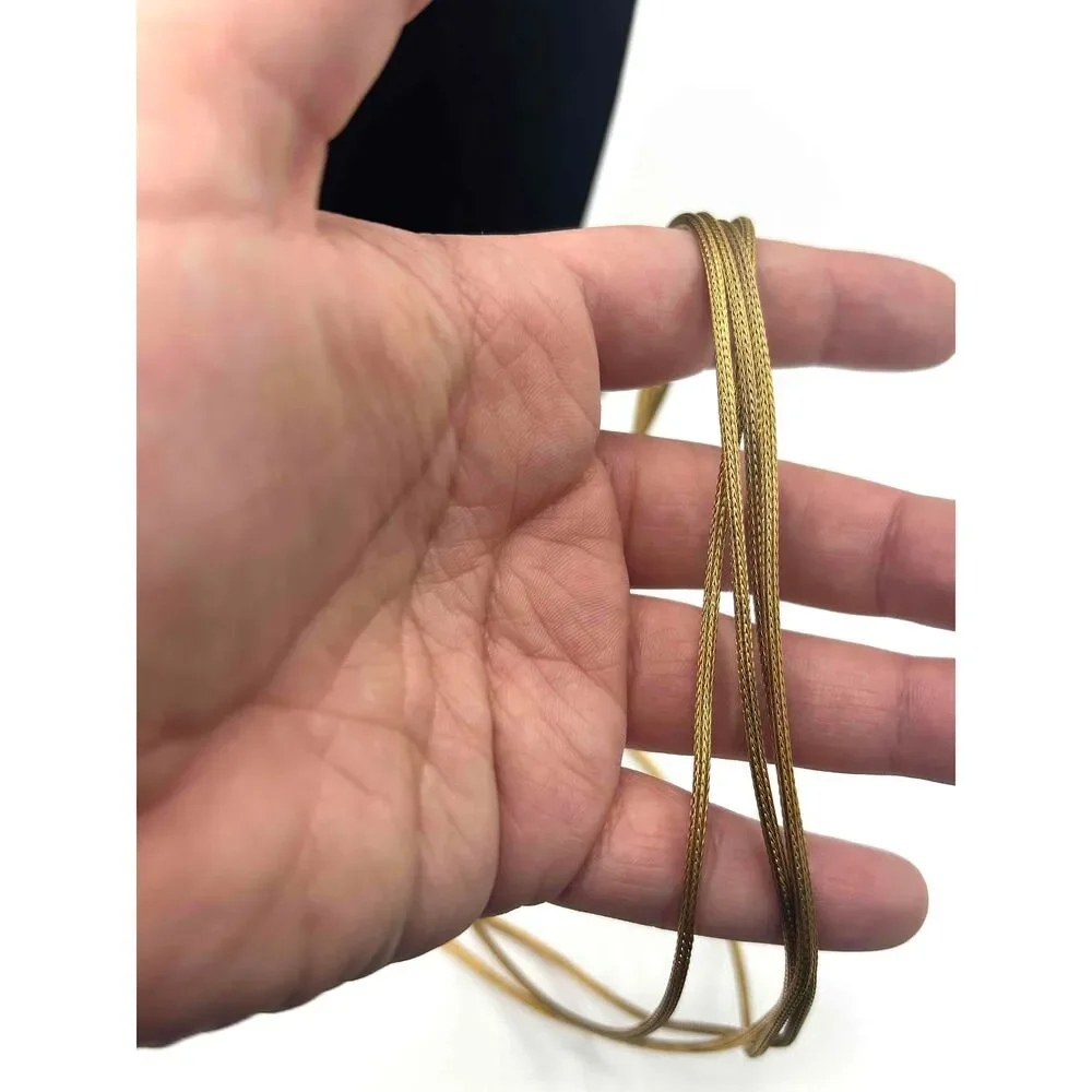 Gold Tone Multi Strand Necklace With Layered Snake Chain